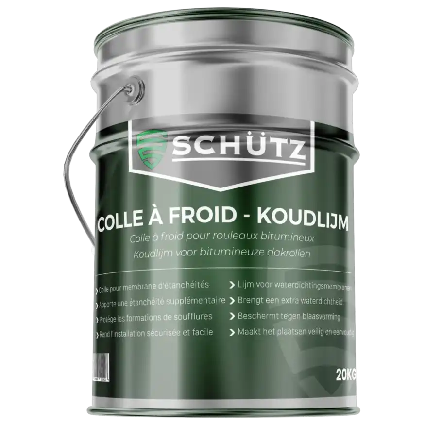 Colle à froid Schütz 20 kg – colle bitumineuse pour toiture et étanchéité de toitures plates.