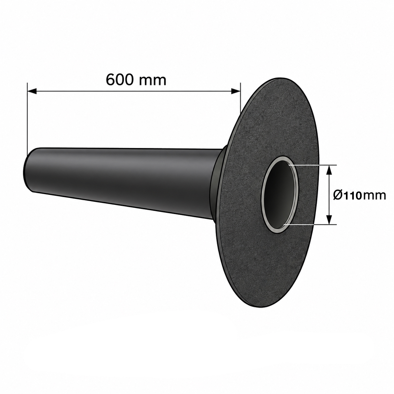 Avaloir bitumineux - Ø110mm - 600mm - Image 4