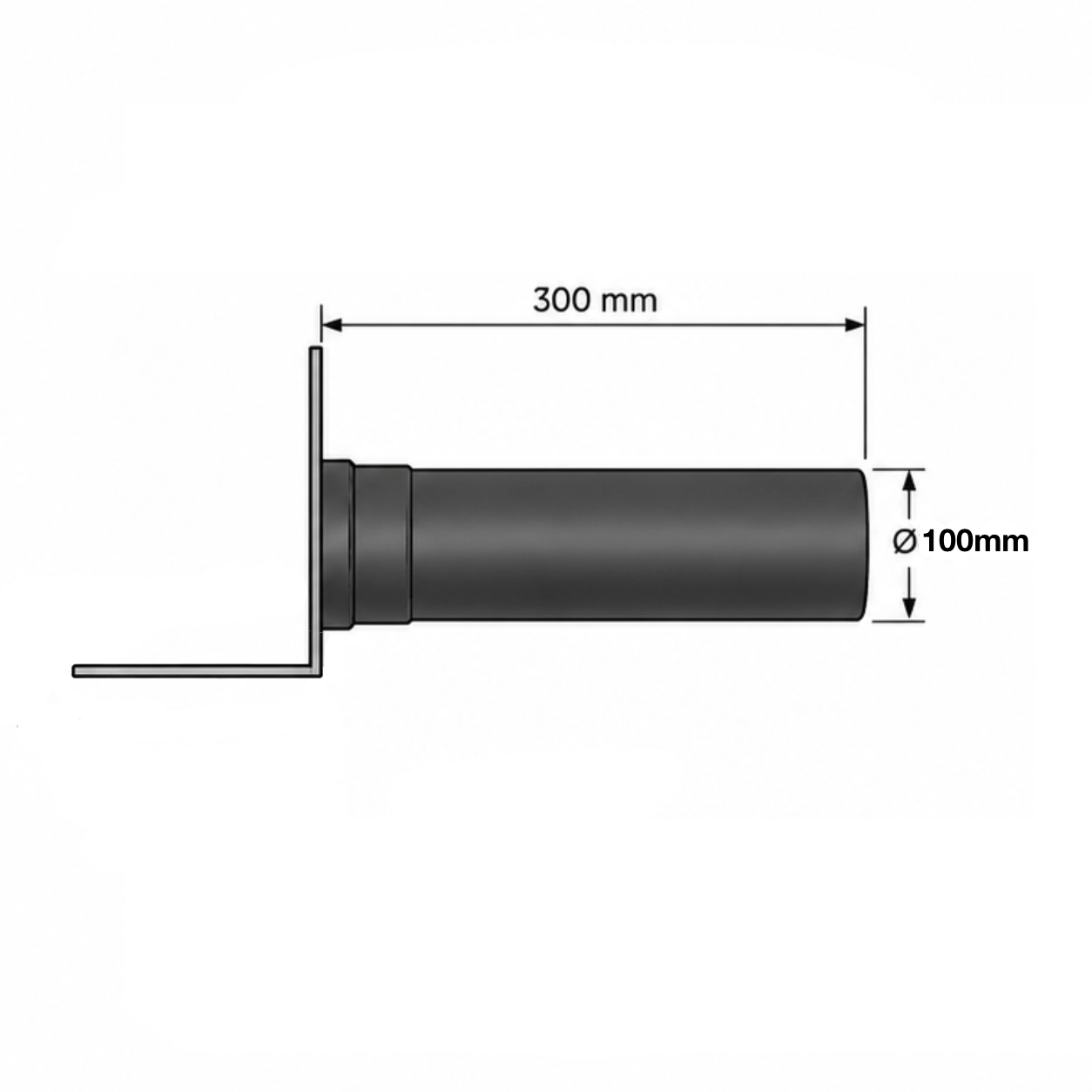 PE dakafvoer horizontaal - Ø100mm - Afbeelding 2