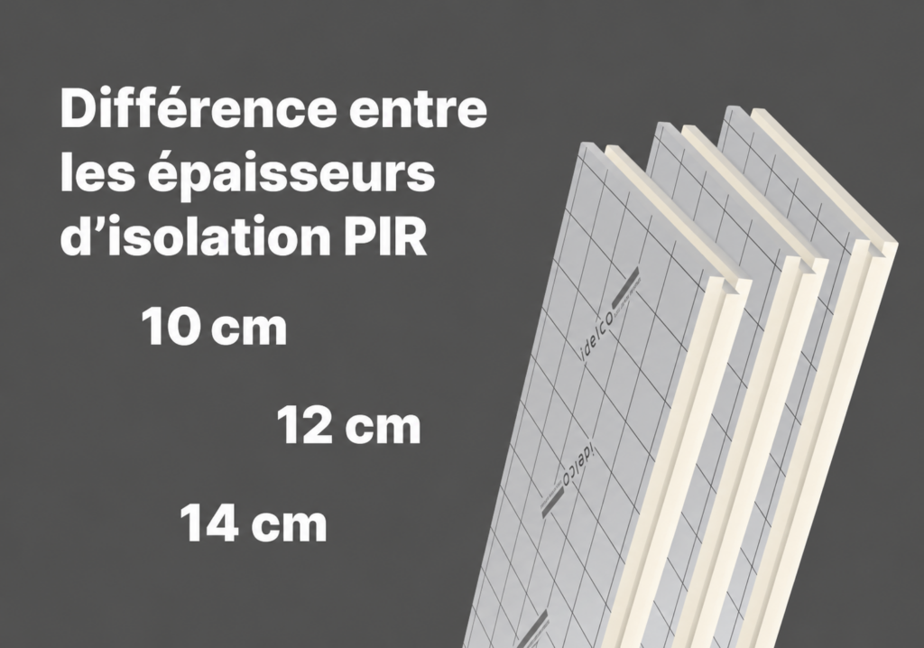 Différence entre les panneaux d’isolation PIR 10 cm, 12 cm et 14 cm pour toiture plate